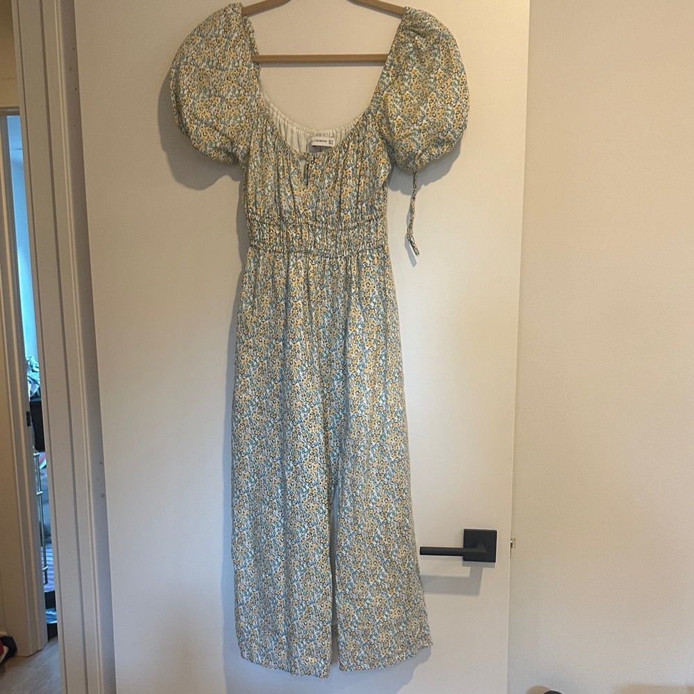 Floral Puff Sleeve Midi Dress